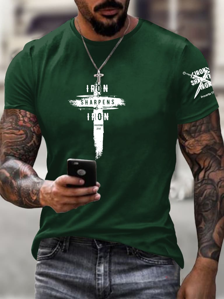 Men's  Iron Sharpens Iron Faith Printed Shirt