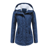 DGHM-JLMY 1/2 Pack Women's Windproof Waterproof Cotton Coats Fashion Warm Hooded Outerwear Solid Thick Fleece Jacket