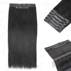 QVR Upgraded Invisible Edge 9PCS PU Clip Ins Extensions 5PCS Volumizer Natural Straight Seamless Clip In Human Hair