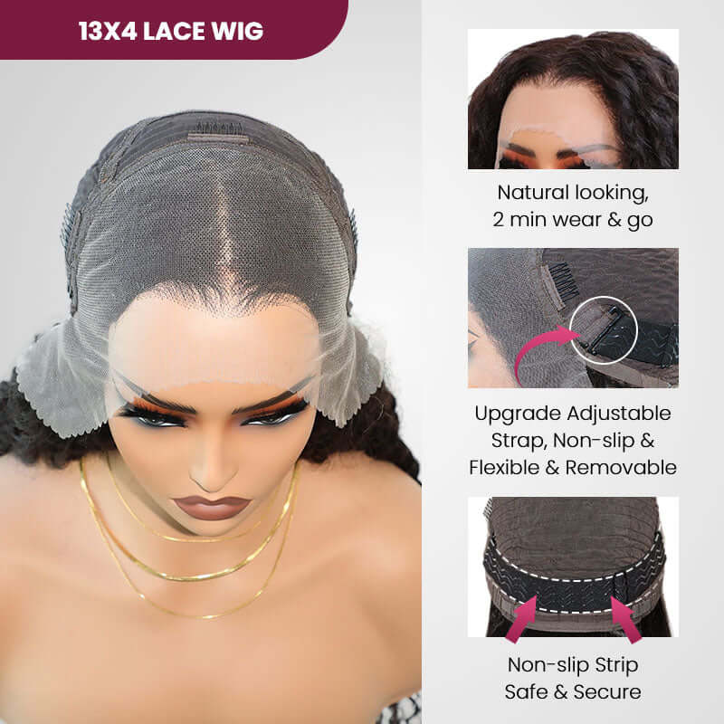 QVR Real Glueless Straight/Body Wave HD Pre Cut Lace Front Human Hair Wigs 210% Density