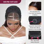 QVR Glueless Pre-cut 13x4 HD Lace Frontal Human Hair Wigs Kinky Curly Wear and Go Wigs