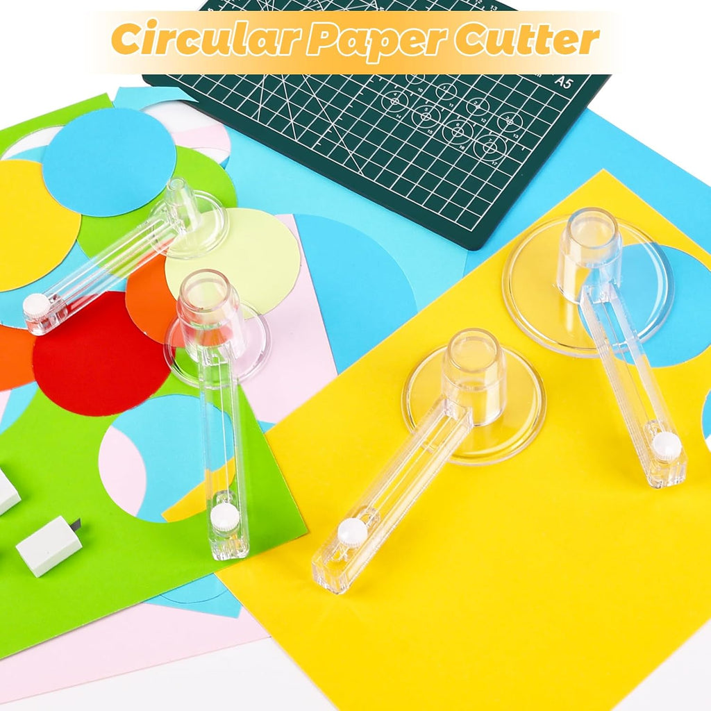 Circle Cutters for Crafts, Circle Paper Cutter with A5 Cutting Mat, Adjustable Round Paper Cutter for DIY Craft (2.75'' to 8.26'')