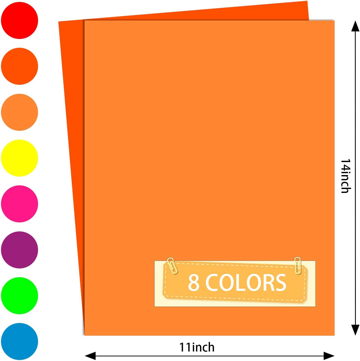 24 Sheets Neon Poster Board 11 x 14 Inches,250 GSM/92 lb Bright Assorted Colored Cardstock Paper Fluorescent Poster Board for School Craft Project Presentation Drawing Party Decorations