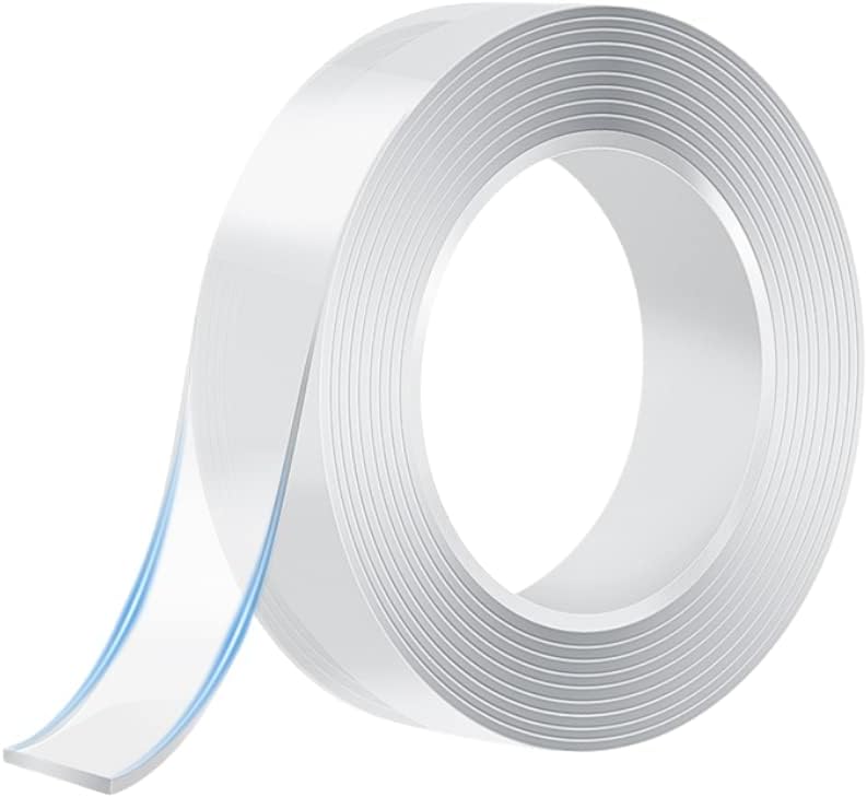 16.4 FT Double Sided Tape – Strong Nano Adhesive for Hanging Pictures, Rugs, Tools, and Décor | Clear, Removable, and Reusable Mounting Tape (1.18in Width)