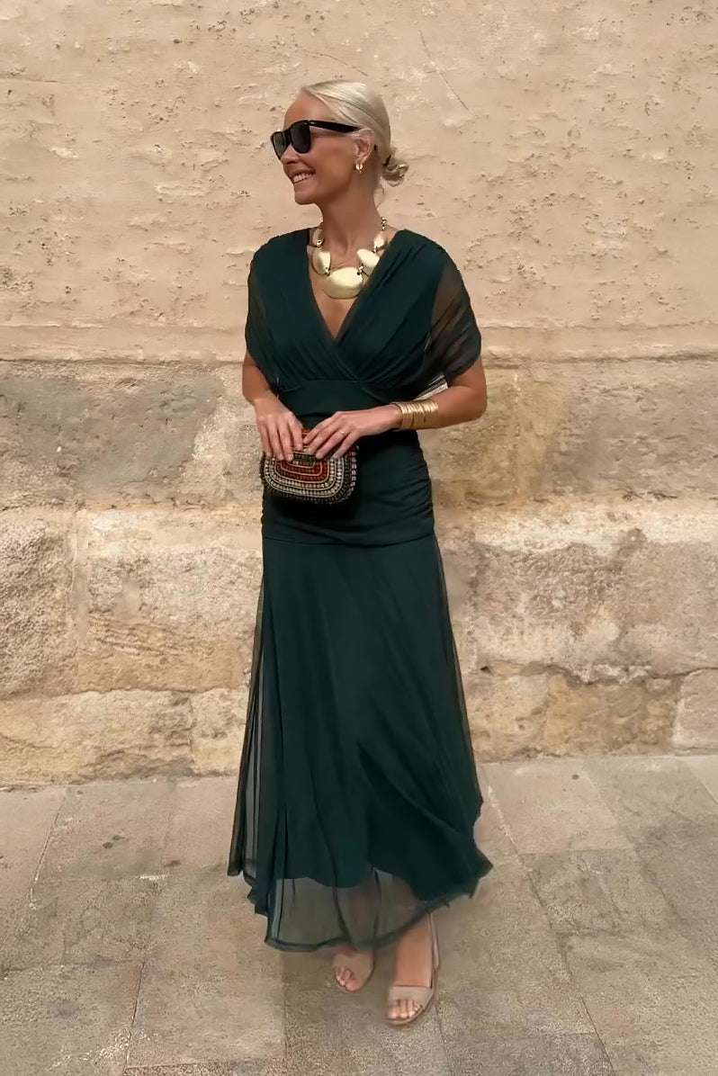 Chocolate Tulle Maxi Dress