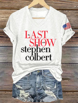 🔥Buy 3 Get 15% Off🔥V-Neck Retro Last Show Print T-Shirt