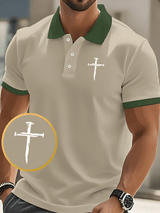 Men's Faith Printed Casual Polo Shirt