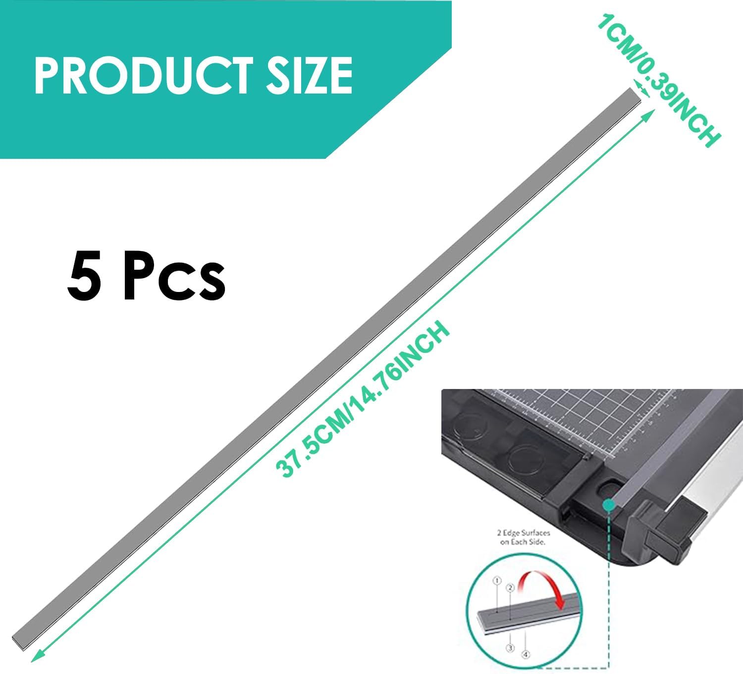 5 Pcs Rotary Paper Cutter Replacement Cutting Mat for All Rotary Paper Trimmers Cutter Mat Pad Replacement Accessories, Gray