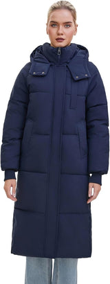 Long Puffer Jacket for Women,2024 Thickened Winter Coat Hooded with Deep Pockets, Ladies Warm Winter Jacket