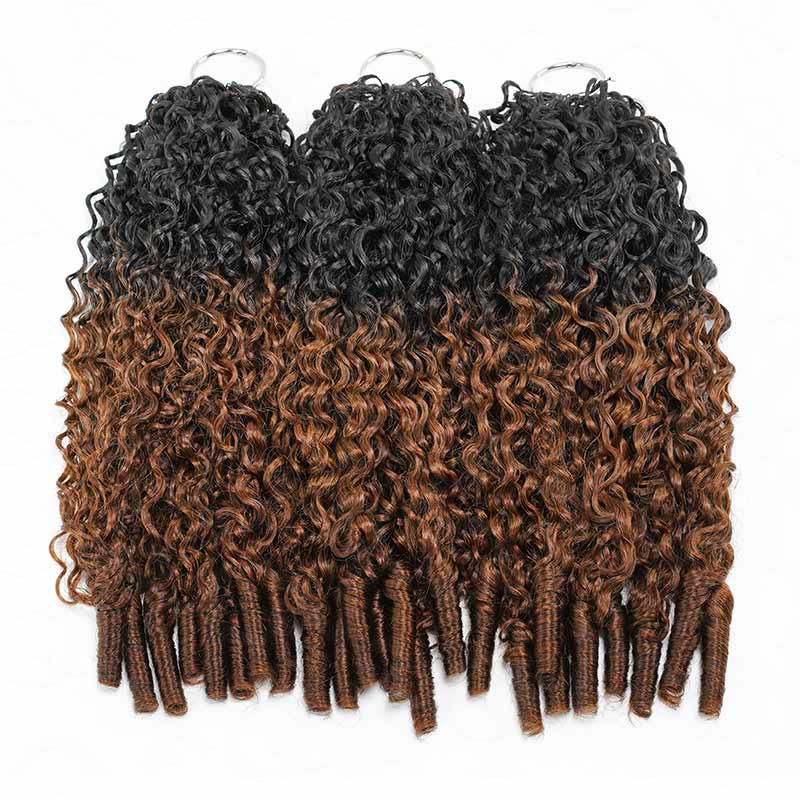 QVR #T1B/30 Feather Crochet Human Hair Burmese Curly Machine Made Crochet Weave Hair Extensions