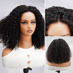 QVR Glueless Kinky Curly 5x5 Lace Closure Wig Ready to Go Soft Short Bob Wigs