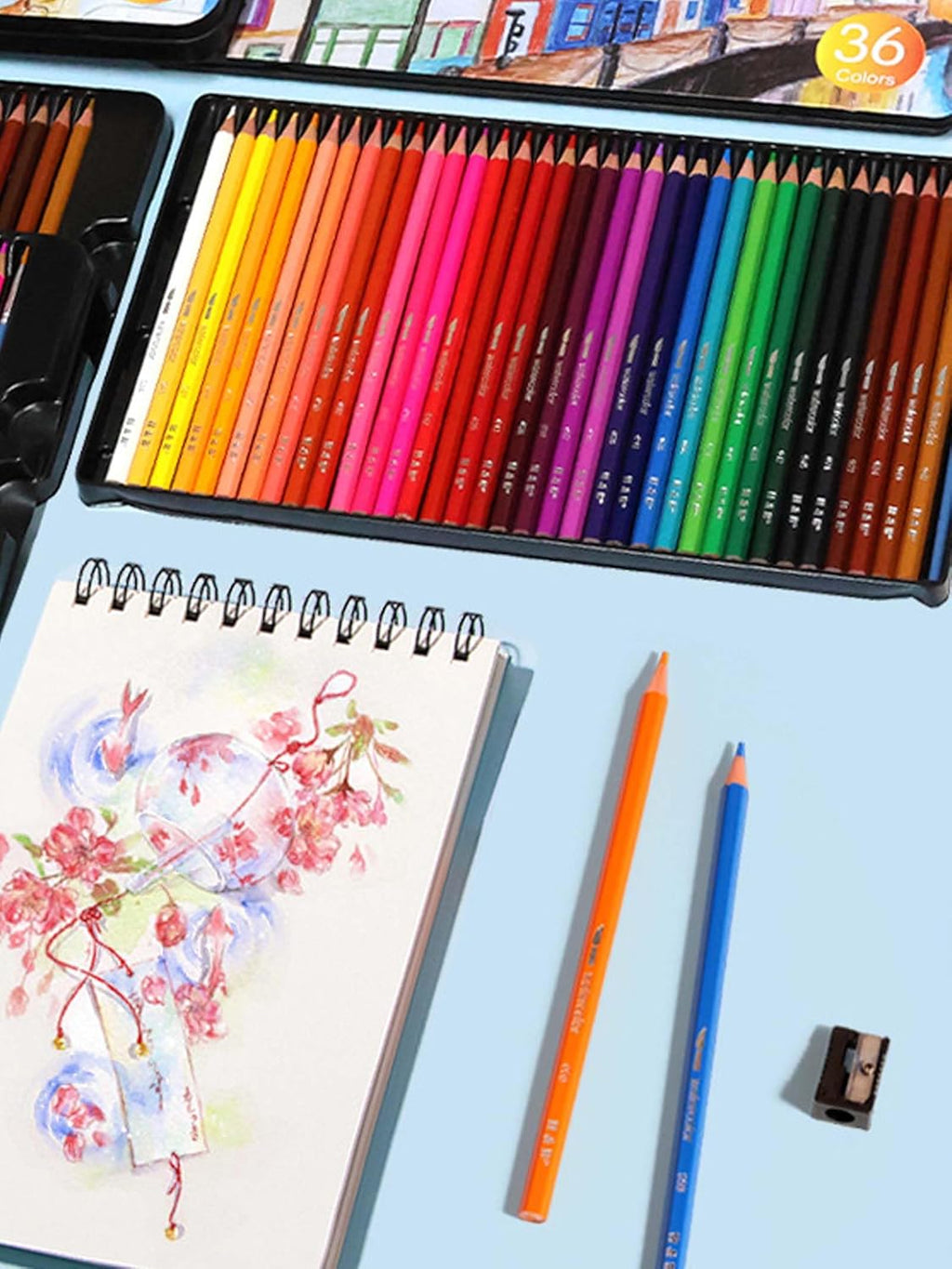 36 Color Watercolor Pencils with Soft Thick Core, SV Bonding Tech & Break-Resistant Lead | Vibrant Blending & Shading for Artists, Adults & Kids | Ideal for Drawing, Sketching, Watercolor Painting