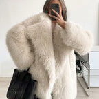 Winter pre-sale for women's fur coat, plush lining, soft collar