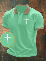 Men's Faith Printed Casual Polo Shirt