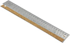 12 Inch Stainless Steel Metal Ruler with Cork Backing, Non-Slip Rulers with Inches and Metric, for School Office Engineering Drafting Tools