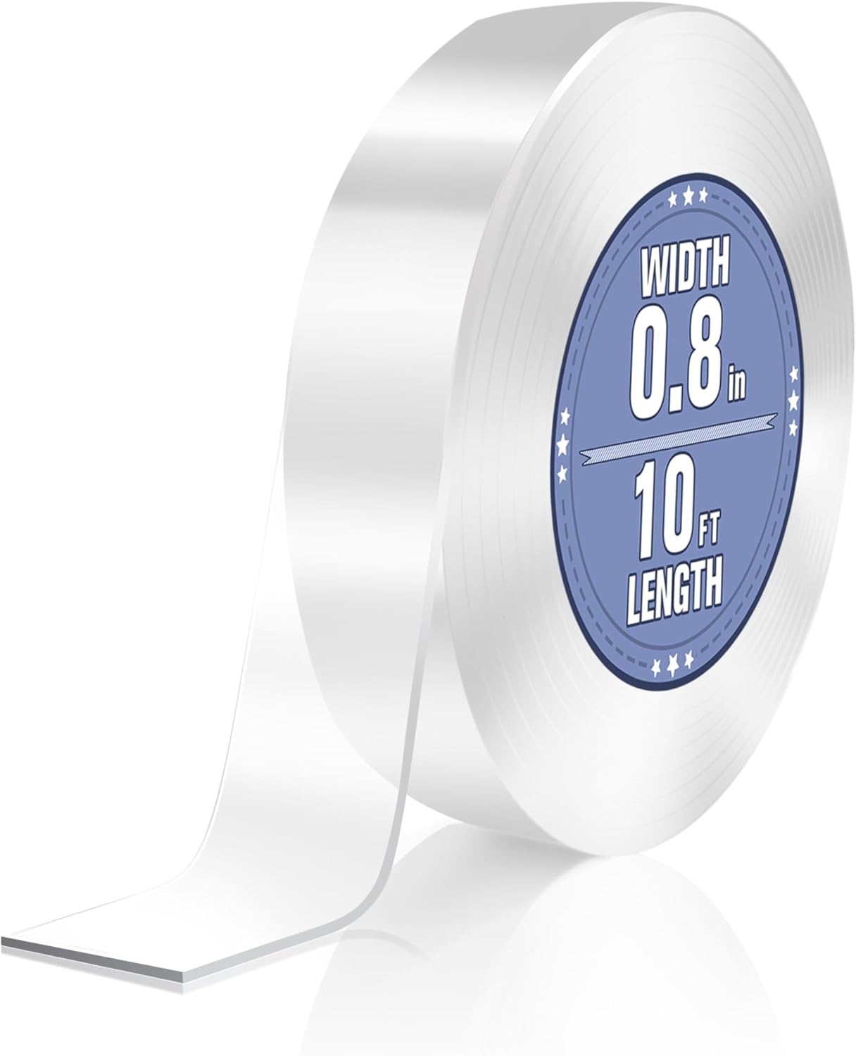 2 Rolls Double Sided Tape Heavy Duty, Clear Nano Tape, 0.8'' x 120'' Two Sided Mounting Adhesive for Walls Posters Carpet, Removable Space Gel Strip, 1/12" & 1/24" Thick