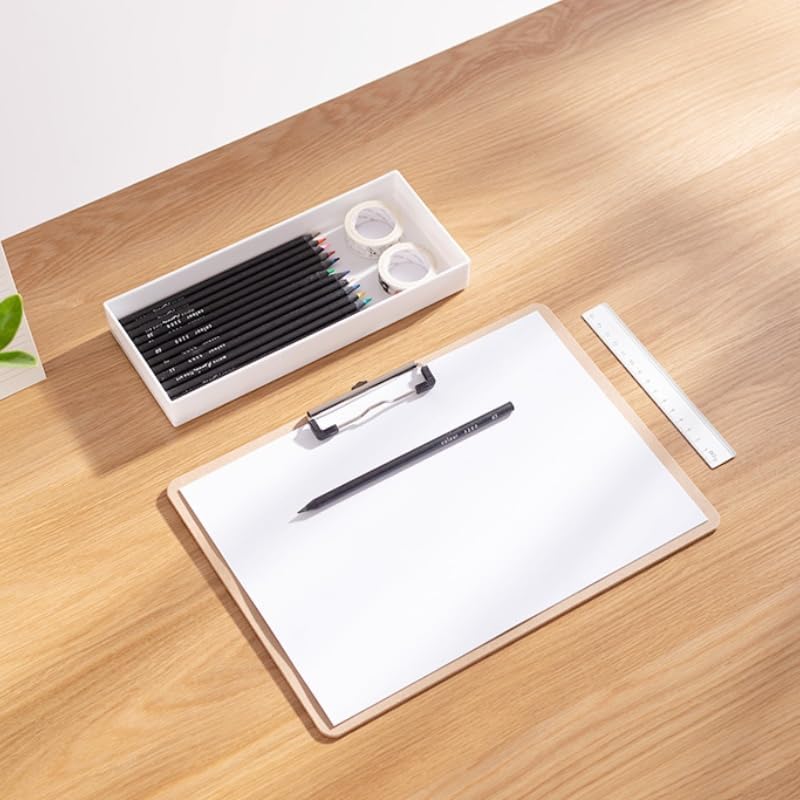 2 Pieces Landscape Clipboard with Clip,Large Wooden Drawing Clipboard,Watercolor Boards,Work clipboard for Painting,Sketching,Engineering Drawings,Dooding,Note Taking Office Supplie (Brown, 8.5x11)