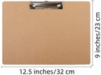 2 Pieces Landscape Clipboard with Clip,Large Wooden Drawing Clipboard,Watercolor Boards,Work clipboard for Painting,Sketching,Engineering Drawings,Dooding,Note Taking Office Supplie (Brown, 8.5x11)