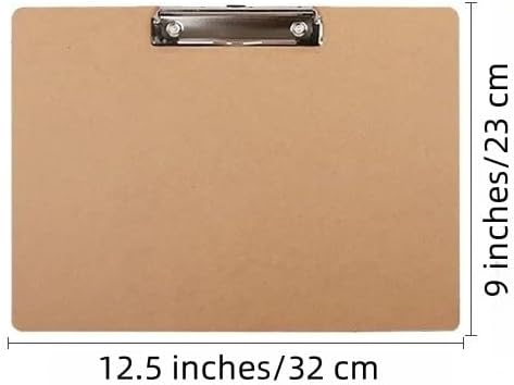 2 Pieces Landscape Clipboard with Clip,Large Wooden Drawing Clipboard,Watercolor Boards,Work clipboard for Painting,Sketching,Engineering Drawings,Dooding,Note Taking Office Supplie (Brown, 8.5x11)