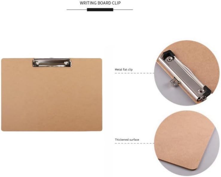 2 Pieces Landscape Clipboard with Clip,Large Wooden Drawing Clipboard,Watercolor Boards,Work clipboard for Painting,Sketching,Engineering Drawings,Dooding,Note Taking Office Supplie (Brown, 8.5x11)