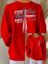 Women's faith Print Casual Hooded Sweatshirt