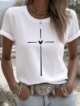 Women's Faith Print Round Neck T-shirt