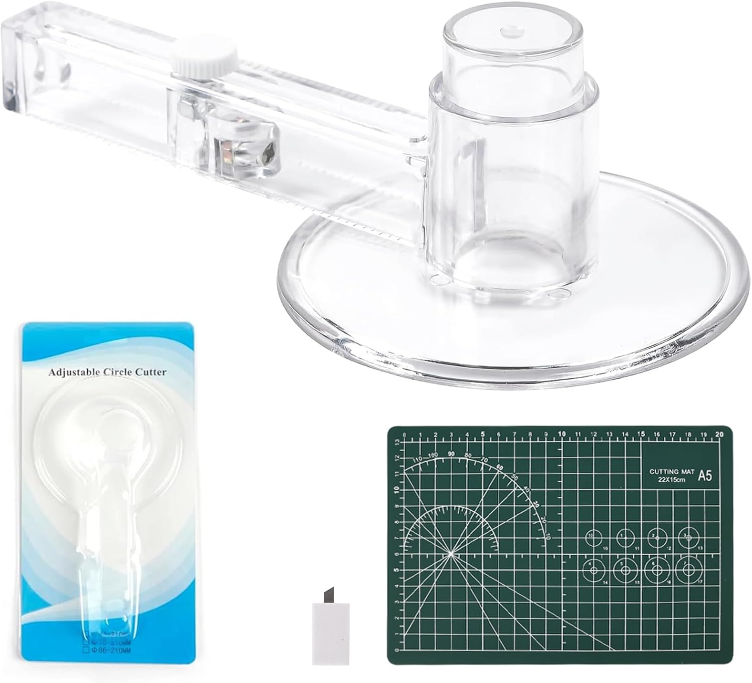 Circle Cutters for Crafts, Circle Paper Cutter with A5 Cutting Mat, Adjustable Round Paper Cutter for DIY Craft (2.75'' to 8.26'')