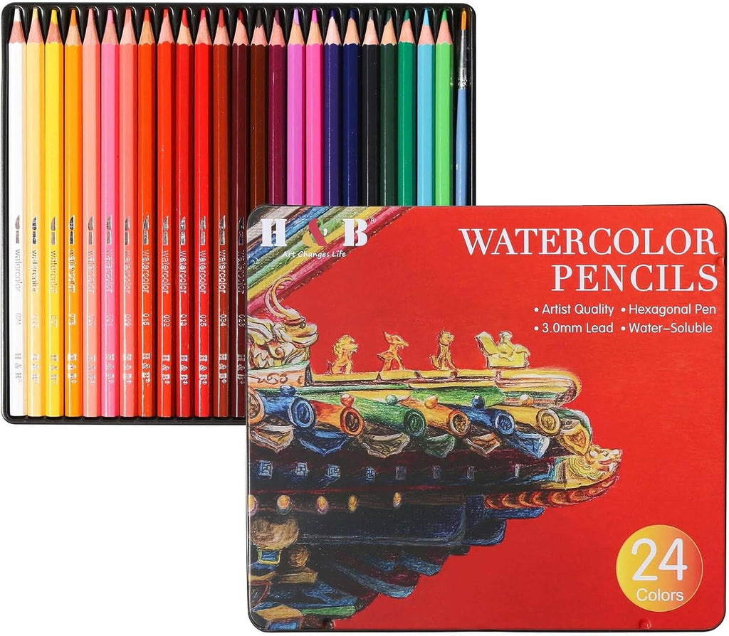 36 Color Watercolor Pencils with Soft Thick Core, SV Bonding Tech & Break-Resistant Lead | Vibrant Blending & Shading for Artists, Adults & Kids | Ideal for Drawing, Sketching, Watercolor Painting