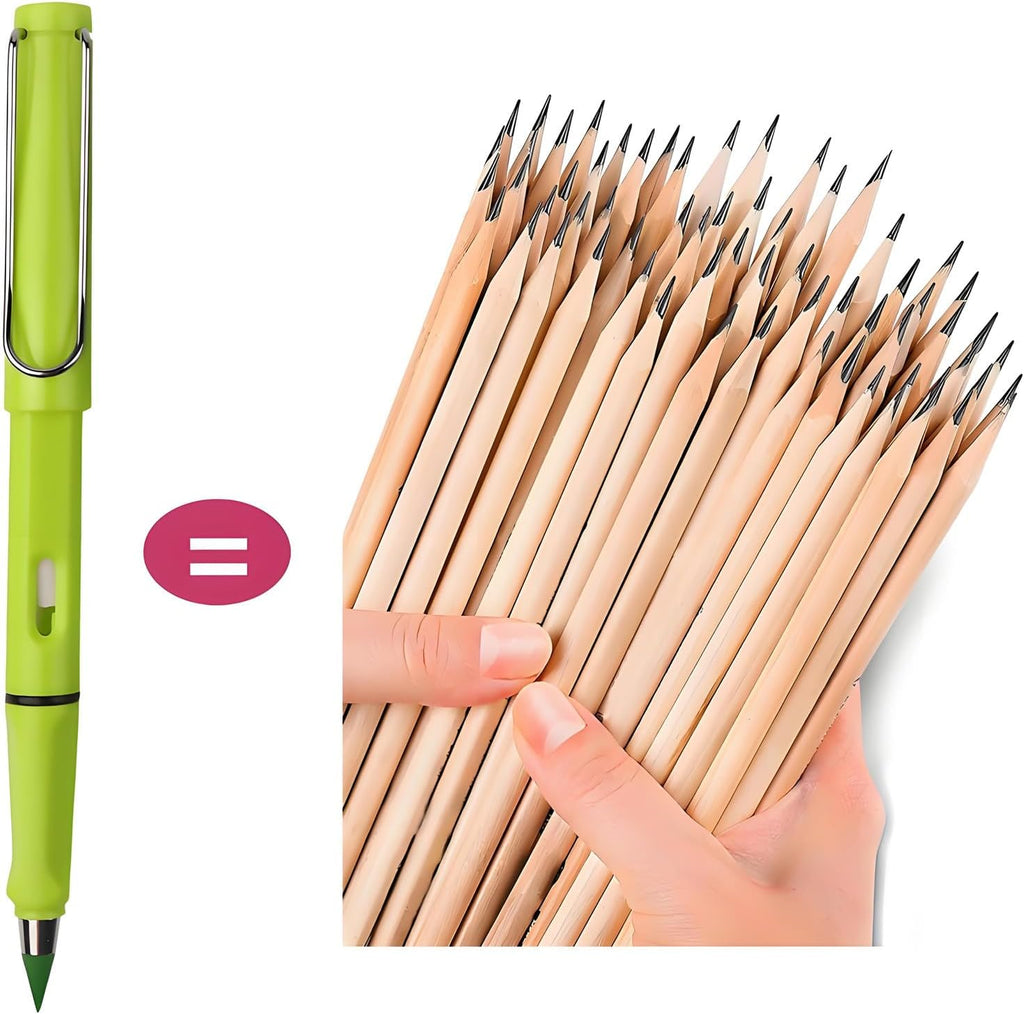 12pcs unlimited pencils, for children's writing, permanent ink-free pencils and erasers - no sharpening, reusable, suitable for schools, art, sketching (multicolor) (12 pcs Colour)