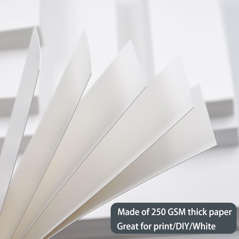 3x5 Cardstock Paper,100 Sheets 3x5 Index Cards 250gsm/92 lb Blank Heavy White Card Stock Paper for DIY Projects,Postcards, Invitations, and Crafts