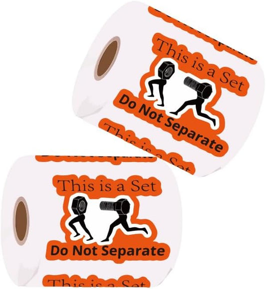 This is a Set Do Not Separate Sticker - Funny Nut and Bolt Design - Humorous Industrial Packing & Shipping Decals