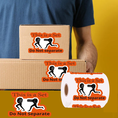 This is a Set Do Not Separate Sticker - Funny Nut and Bolt Design - Humorous Industrial Packing & Shipping Decals