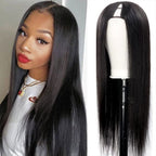 QVR Straight V Part Wig Virgin Remy Human Hair Soft Silky Straight Wigs Human Hair Wig