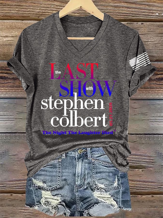 🔥Buy 3 Get 15% Off🔥V-Neck Retro  Last Show 05.21.2026 The Night The Laughter Died Print T-Shirt
