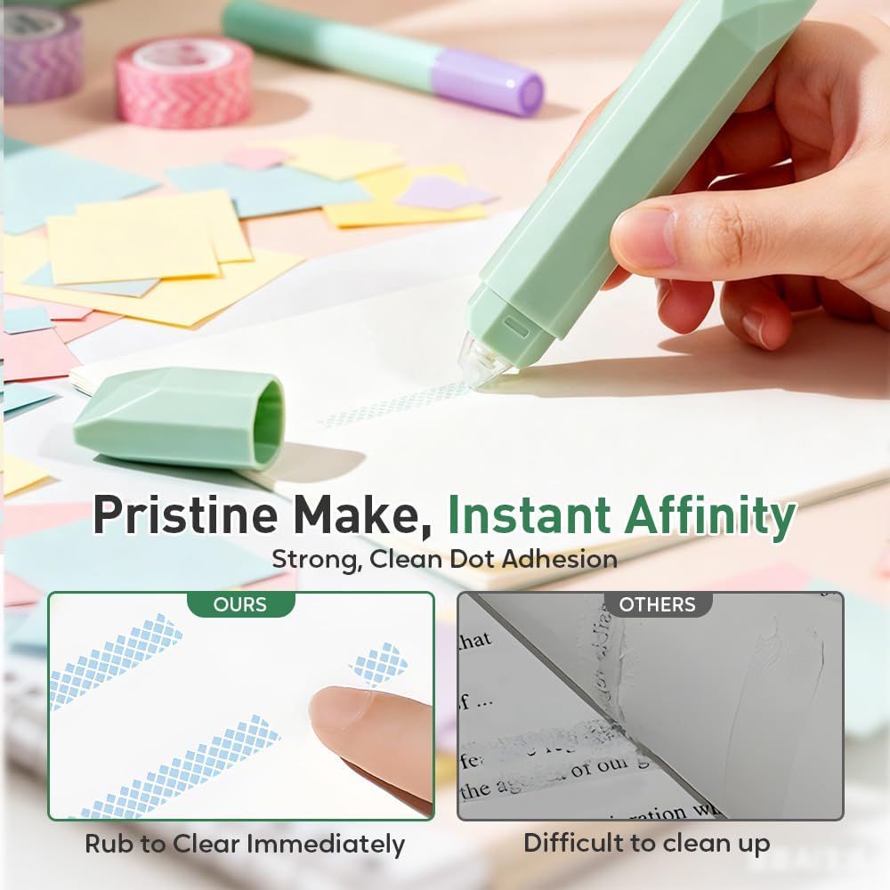 2026 New Double Sided Tape Pens, Double Sided Tape Roller, Retractable Adhesive Glue Runner, Office Adhesive Tape for Scrapbooking, Gift Wrapping, Photo Mounting and School Office Crafts (Blue)