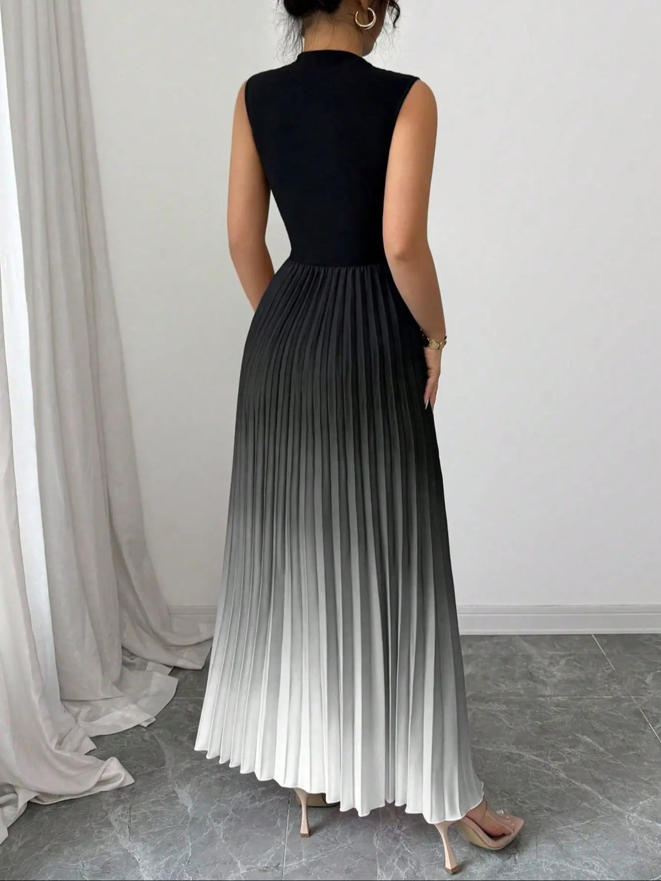 Women's Ombre Print Tank Dress, Elegant Sleeveless Dress for Party, Ladies' Clothes for All Seasons, Formal Dresses, Elegant Classy Flattering
