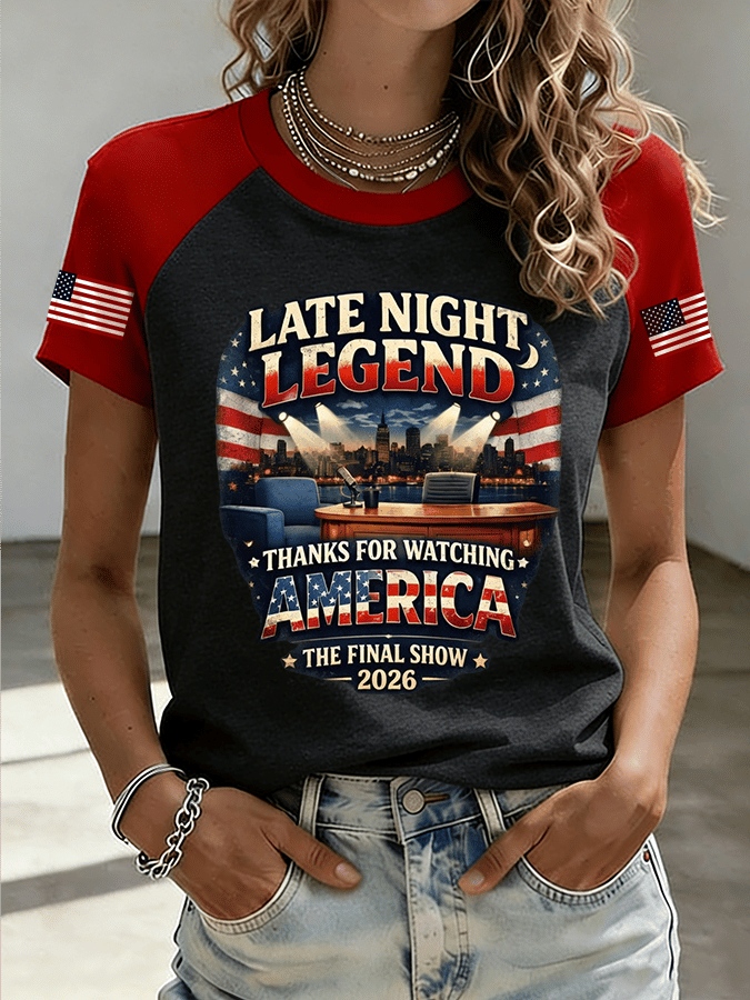🔥Buy 3 Get 15% Off🔥Women's "THANKS FOR WATCHING AMERICA  THE FINAL SHOW" Printed Raglan Short-Sleeved Shirt