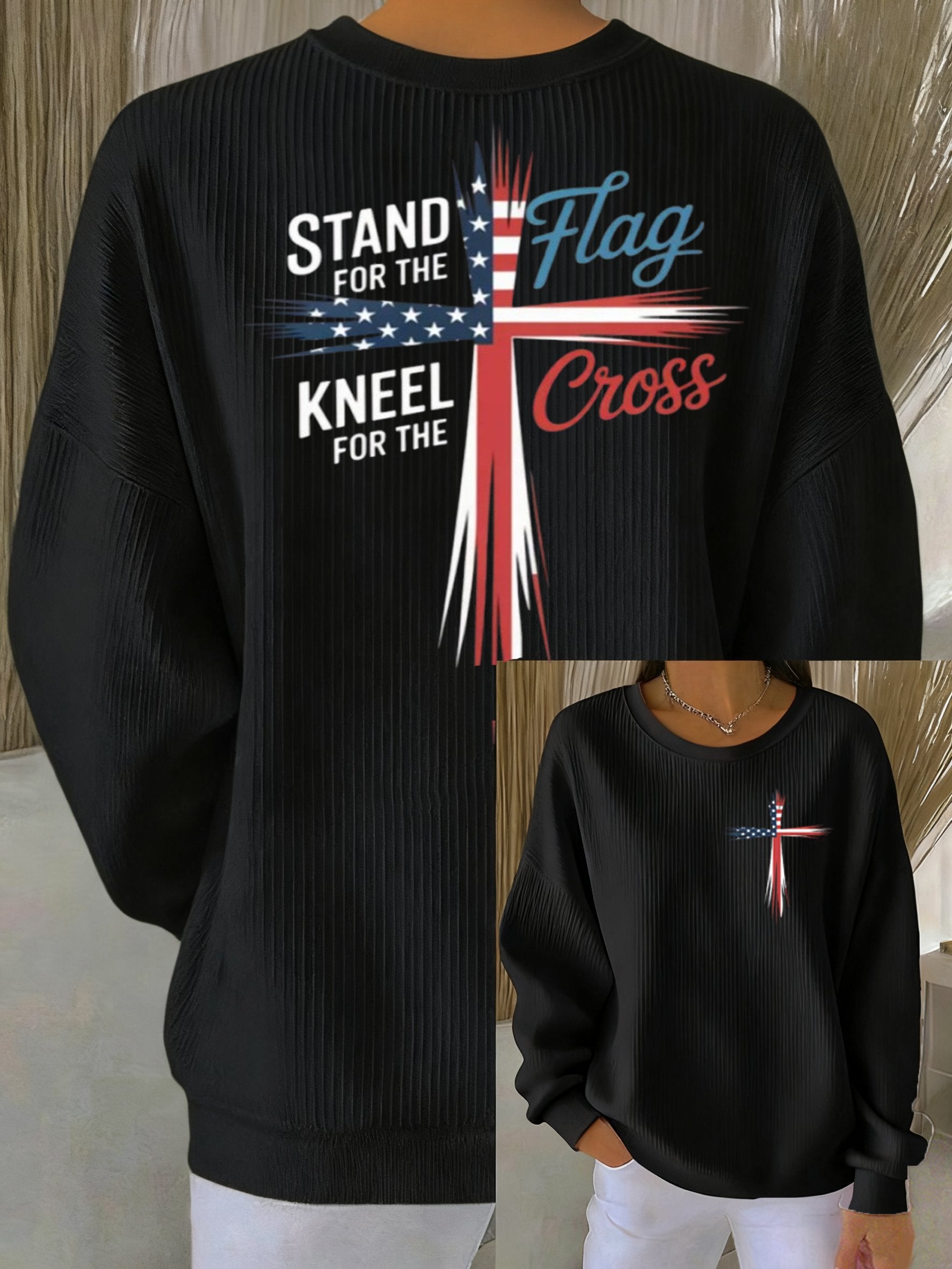 Women's faith Print Casual Hooded Sweatshirt