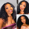 QVR Glueless Jerry Curly V Part Wigs Full Density No Leave Out Wear and Go Wigs