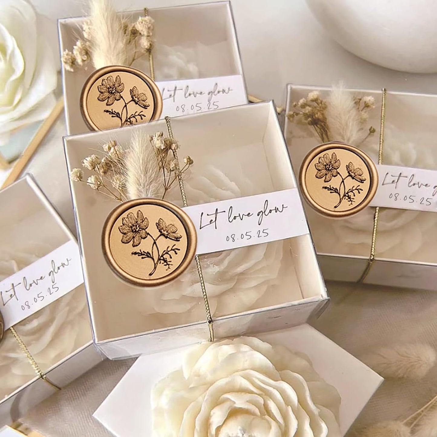 Wax Seal Stickers-Floral Wedding Invitation Envelope Seal Stickers,30 Pcs Self-Adhesive Antique Gold Sticker, Perfect for Wedding Invitation Cards, Envelopes Cards, Gift Wrapping,Party Menu Decor