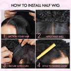 QVR Miracle Knots X Half Wig Hack Seamless Miracle Braids Human Hair Crochet Weave Hair Extension