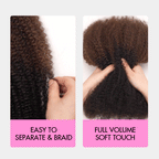 QVR Ombre Brown #T1B/4 Afro kinky Bulk Human Hair for Braiding & Twists