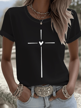 Women's Faith Print Round Neck T-shirt