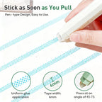 2026 New Double Sided Tape Pens, Double Sided Tape Roller, Retractable Adhesive Glue Runner, Office Adhesive Tape for Scrapbooking, Gift Wrapping, Photo Mounting and School Office Crafts (Blue)