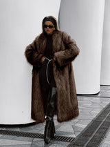 Women's Faux Long Coat Thicken Jackets Winter Warm Comfort Fashion Casual OL