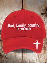 God Family Country In That Order Baseball Cap