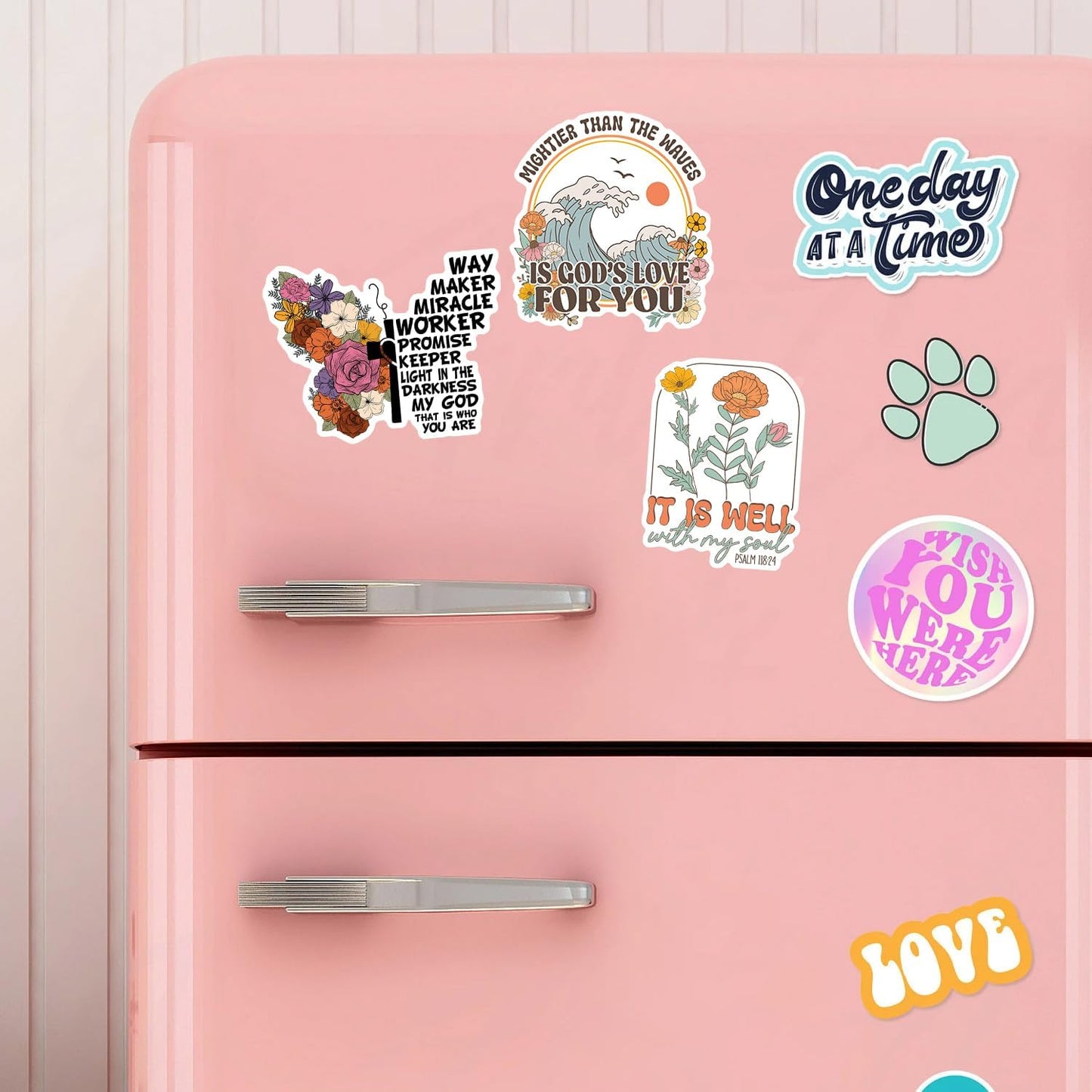 (10Pcs) Bible Verse Stickers Pack Size 3'' Scripture Faith Floral Jesus Decal for Laptop, Water Bottle, Journal, Stanley Cup