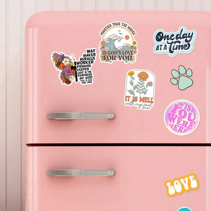 (10Pcs) Bible Verse Stickers Pack Size 3'' Scripture Faith Floral Jesus Decal for Laptop, Water Bottle, Journal, Stanley Cup