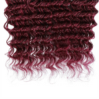 QVR Burgundy 99J Deep Wave Bulk Human Hair No Weft Boho Hair For Braiding