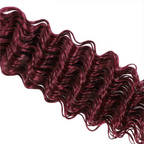 QVR Burgundy 99J Deep Wave Bulk Human Hair No Weft Boho Hair For Braiding
